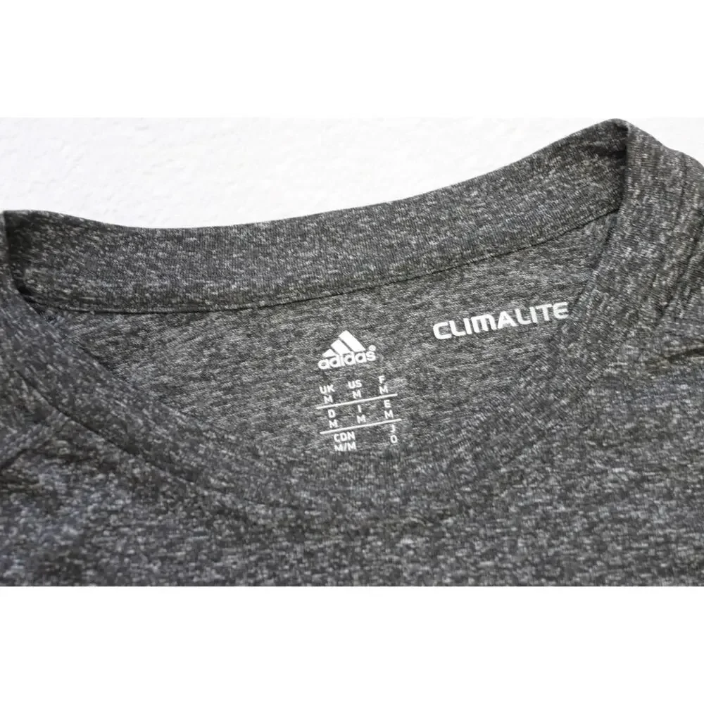 Adidas Gym Shirt ClimaLite Football‎ Gray Short Sleeve Athletic Mens Size Medium